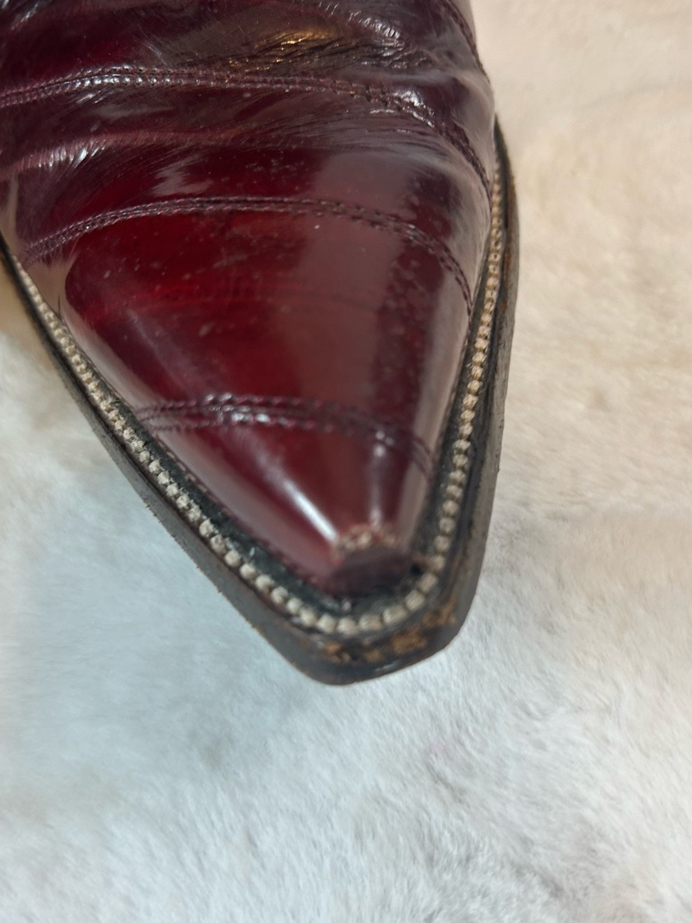 Indomables Boots Men 9.5  oxblood leather western cowboy boots Made in Mexico - Picture 12 of 14